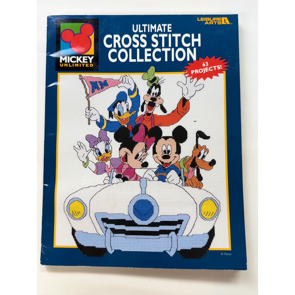 Disney Mickey Unlimited Ultimate Cross Stitch Collection Book ~63 Projects